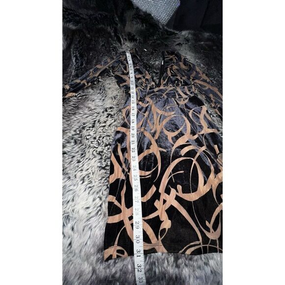 Philosophy Of Paek BrownBurnout Velvet Sheer Mini Dress, Club Party Wear, small - Picture 9 of 13